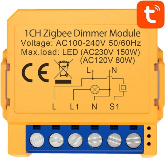 Interrupteur intelligent encastrable ZigBee Avatto ZDMS16-1 TUYA