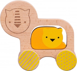 Houten leeuw op wieltjes van Petit Collage