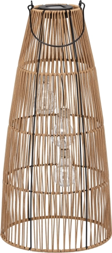 Lanterna solare da giardino in rattan 55 cm, marrone