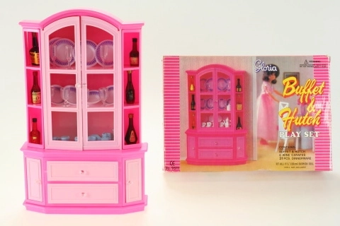 Glorie doll cabinet with tableware