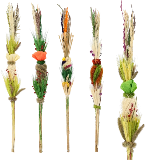 Palme de Pâques artisanale 70 cm en matériaux naturels