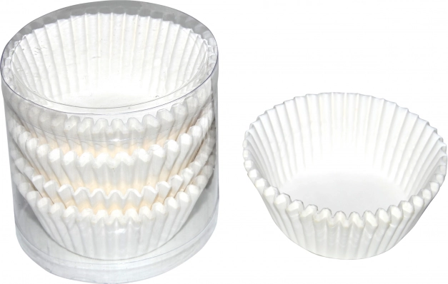 White cupcake liners, 4.5 cm diameter, 3 cm height, 100 pcs