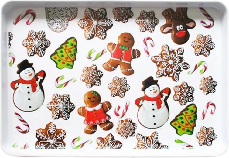 Melamine serving tray with Christmas gingerbread motif 40 × 27 cm