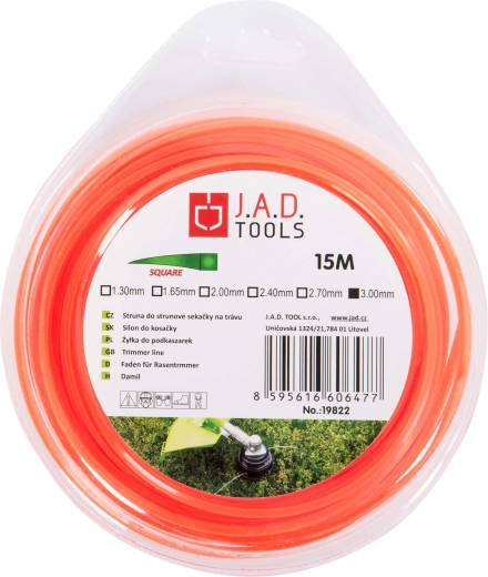 Fil carré pour débroussailleuse 3,0 mm, blister 15 m