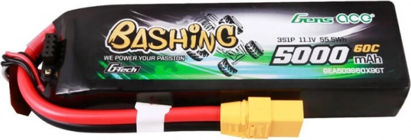 LiPo-accu GensAce 5000 mAh 11,1 V 60C 3S met XT90-connector