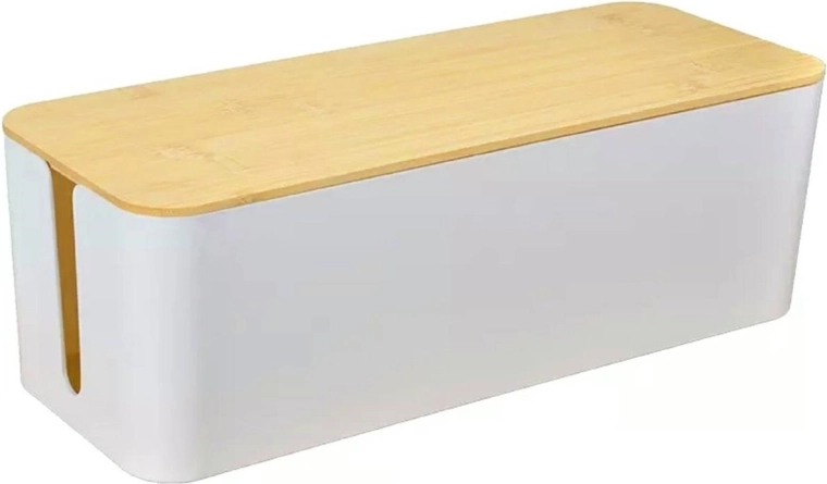 Organizer voor kabels met wit en bruin design