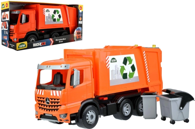 Lena popelářské auto MERCEDES AROCS s popelnicemi