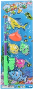 Plastic fishing rod with magnetic fish for kids