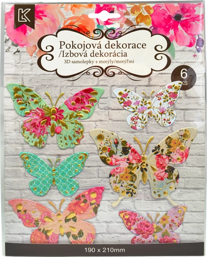 3D Butterfly Wall Stickers, Set of 6