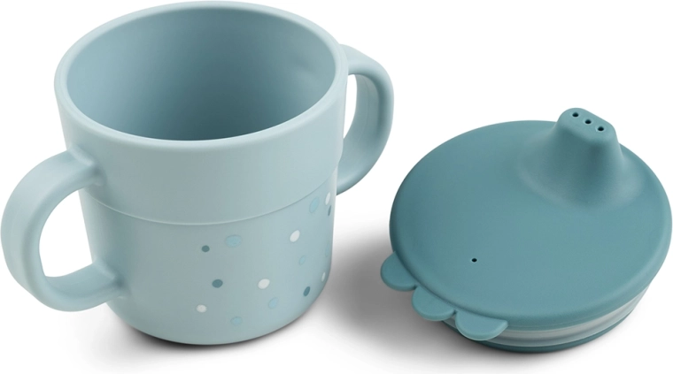 Done by Deer kinderbeker met tuit Foodie Happy Dots blauw