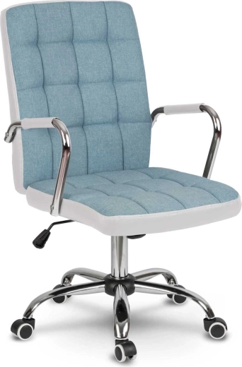 Fauteuil de bureau Benton bleu et blanc