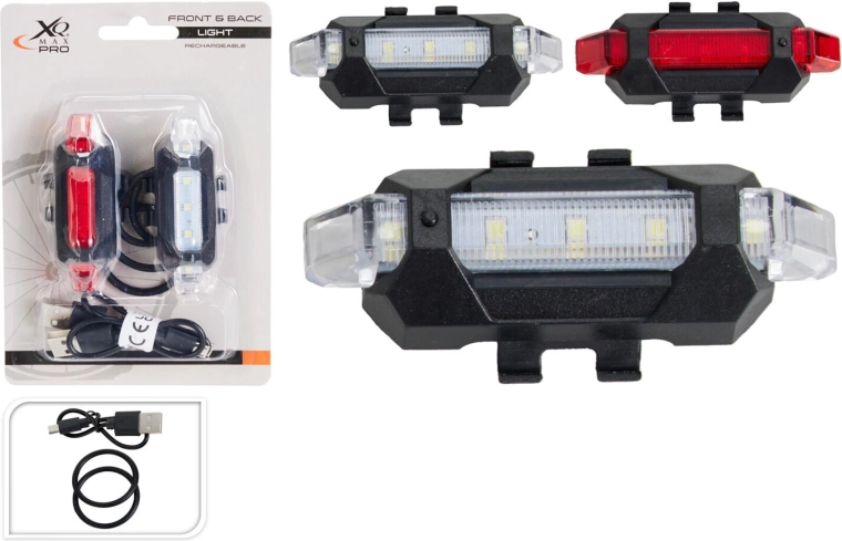 Kit USB d’éclairage vélo – avant blanc et arrière rouge