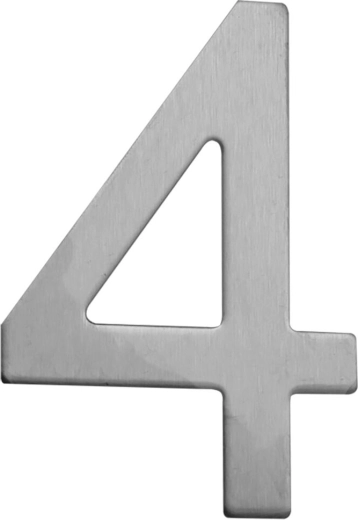House number 4 STAR 75 mm stainless steel