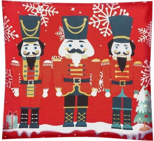 Decorative cushion cover with nutcracker motif 40×40 cm – Red