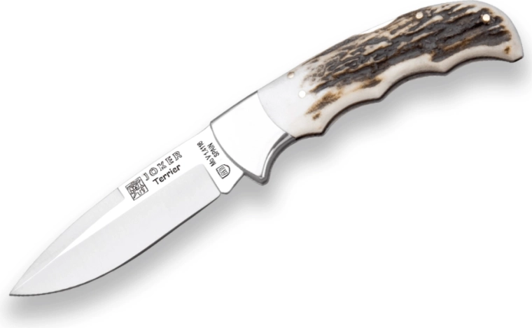 JOKER NC19 Terrier Folding Hunting Knife, Stag, 9 cm