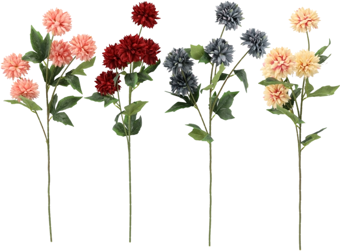 Artificial chrysanthemum branch with five flowers 71 cm, mixed colors