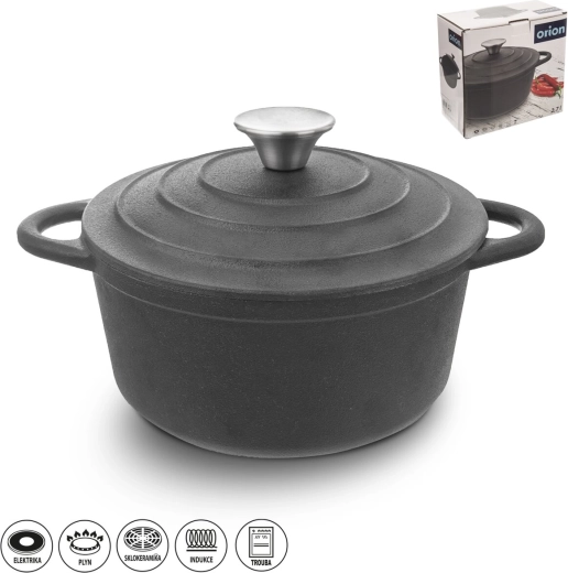 Marmite en fonte avec couvercle 2,7 l