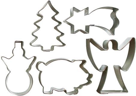 Set of Small Stainless Steel Cookie Cutters for Christmas Cookies, 5 pcs