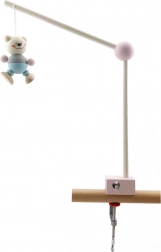 Hess wooden mobile holder for crib – pink, with solid clamp