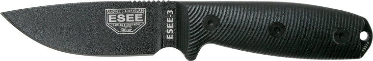Tactical Knife ESEE 3 with Fixed Blade, G10 Handle and Kydex Sheath