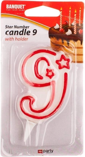Candela di compleanno numero 9