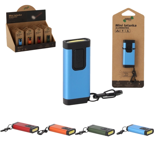 Aluminum pocket flashlight 1W with USB‑C, color mix