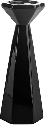 Kegleformet lysestage sort 24,5 cm