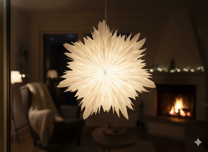 Paper two-layer decorative star 40 cm white