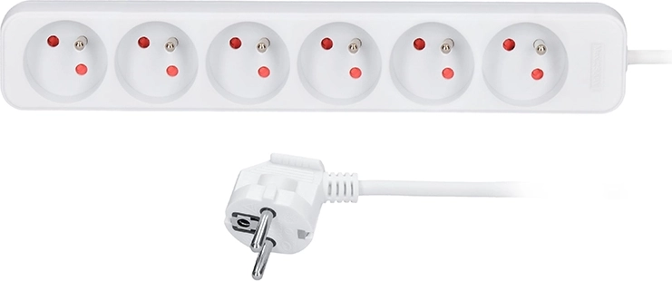 Cavo di prolunga Solight 6 prese 1,5 m bianco