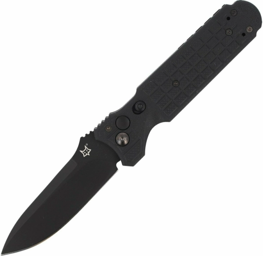 Tactical automatic knife Fox Knives Predator II, 9.5 cm, all-black, FRN