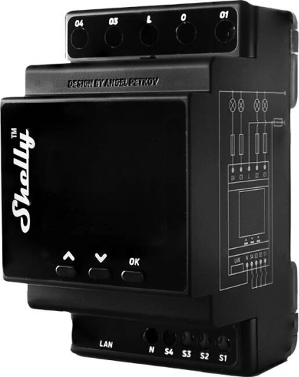 Relè Shelly Pro 4PM con misurazione della potenza e connessione Wi-Fi