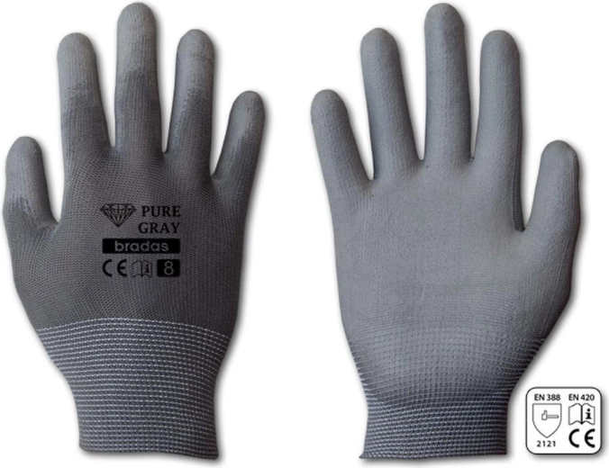 Protective Gloves Pure Gray PU size 10 (XL)