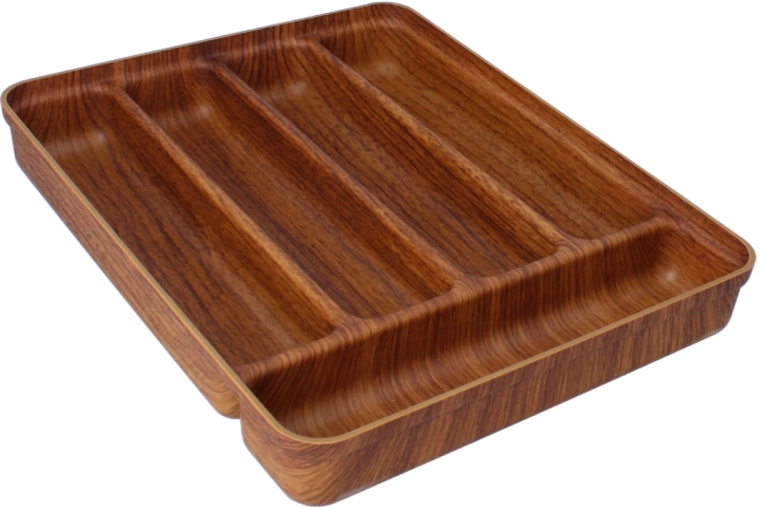 Organizator za jedilni pribor za predal, 5 predalčkov, rjav