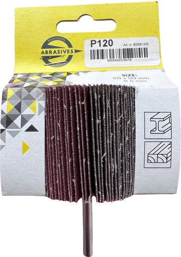 Lamelformet slibeskive på skaft 60 × 40 × 6 mm, korn 80