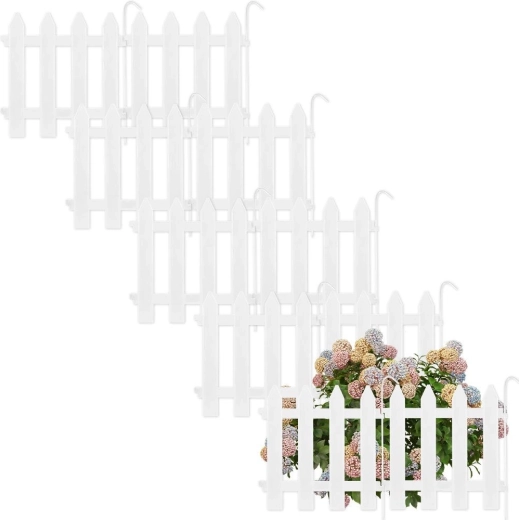 Staccionata da giardino bianca 30 × 30 cm, set di 10 pz