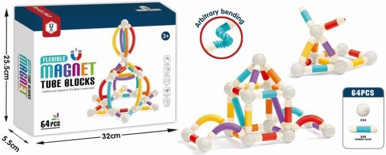 Costruzioni magnetiche mobili, 64 pezzi