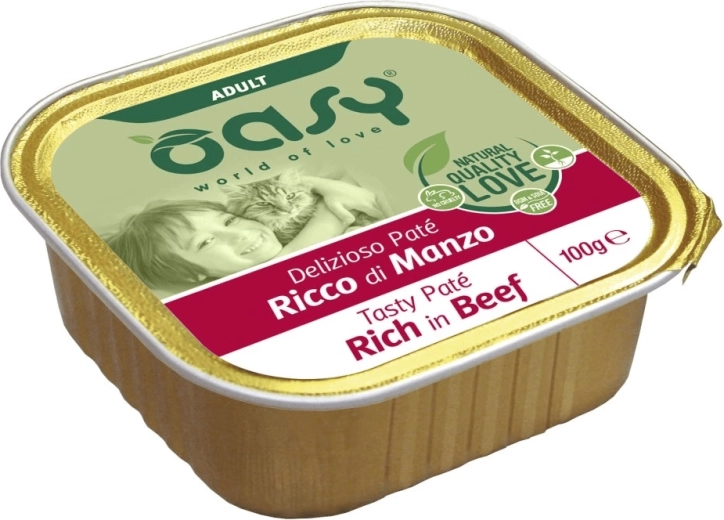 Oasy Tasty Pate Adult hovädzia paštéta pre mačky 100 g