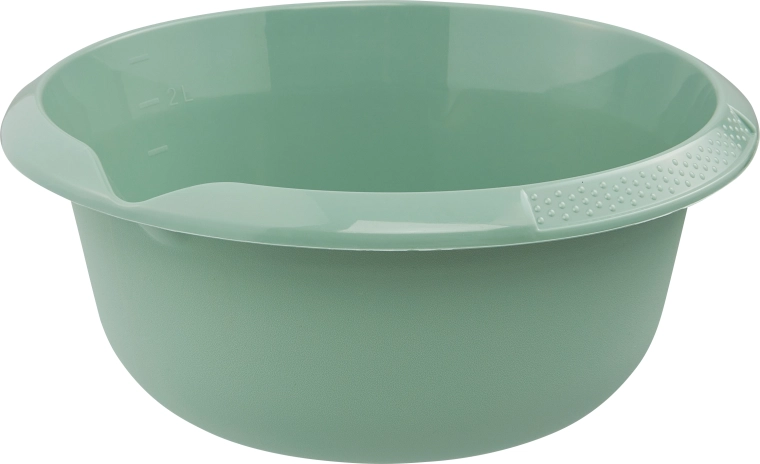 Plastic bowl with spout 2.5 l green