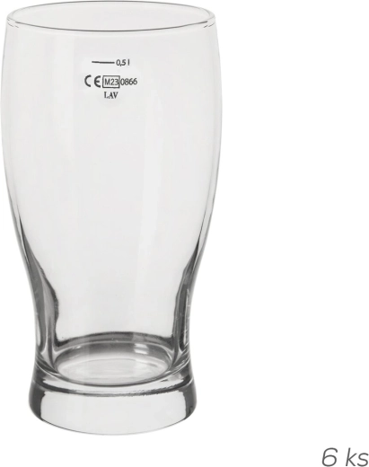 Bicchieri da birra Belek 0,5 l (tacca di calibrazione) 6 pz