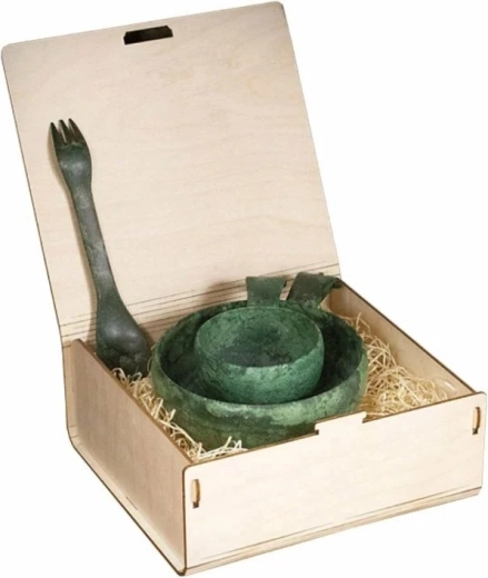 Coffret cadeau KUPILKA Premium S – bol vert 550 ml, tasse 210 ml et spork 205 mm