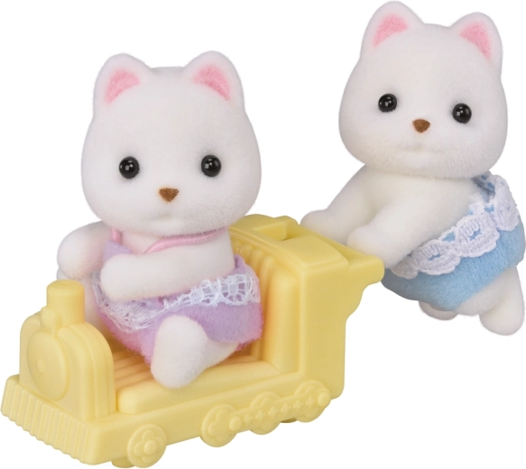 Sylvanian Families Pomeranian Twins with Train