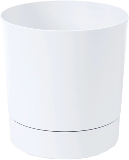 Žardinijera s podloškom AURA 28 cm bijela