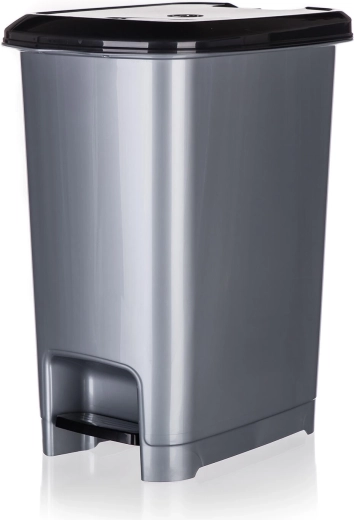 STEP Pedal Bin 25 L – Grey Rectangular Plastic