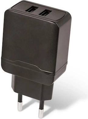 Caricatore USB da rete SETTY 2×USB 2,4 A, nero