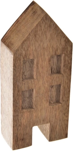 Wooden house decoration made of mango wood 15 cm