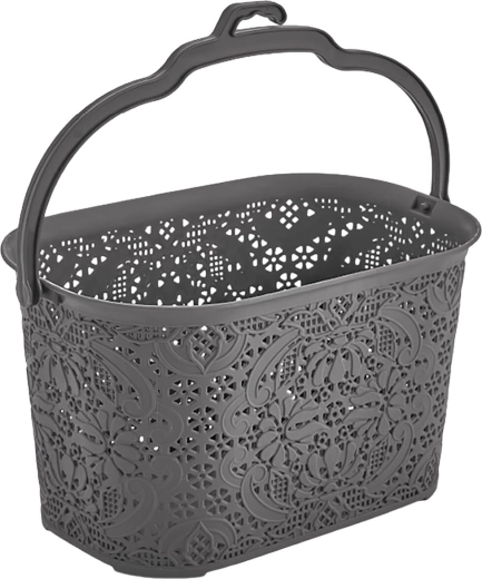 Hanging peg basket 22 × 14.5 × 13.5 cm, dark