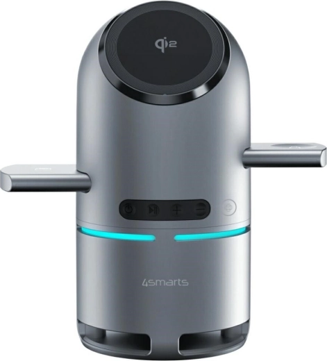 Stazione di ricarica wireless 3-in-1 4smarts ChargeBot Sound Qi2 grigia