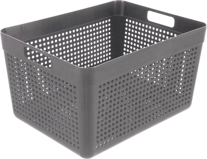 Panier de rangement Terra gris rectangulaire 33,5 × 25 × 19 cm