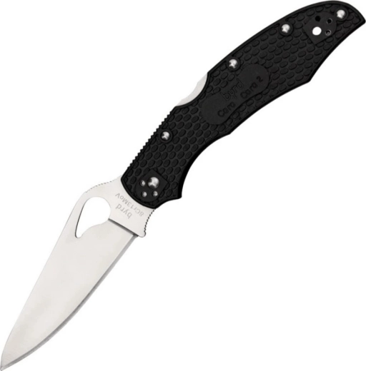 Byrd Cara Cara 2 lightweight folding knife with plain edge, black FRN, 9.5 cm