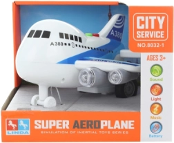 Groot batterijvliegtuig met licht en geluid